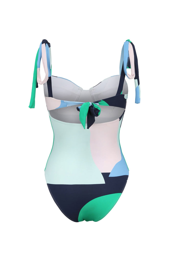 Bardot Swimsuit in At Twilight - Designed to sculpt and shape the body, the Bardot Swimsuit features tie straps and a wired cup chest