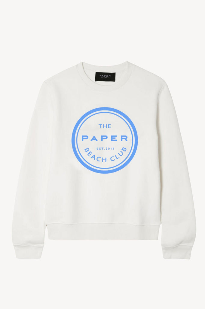 Ivory sweatshirt with Blue Beach Club logo 