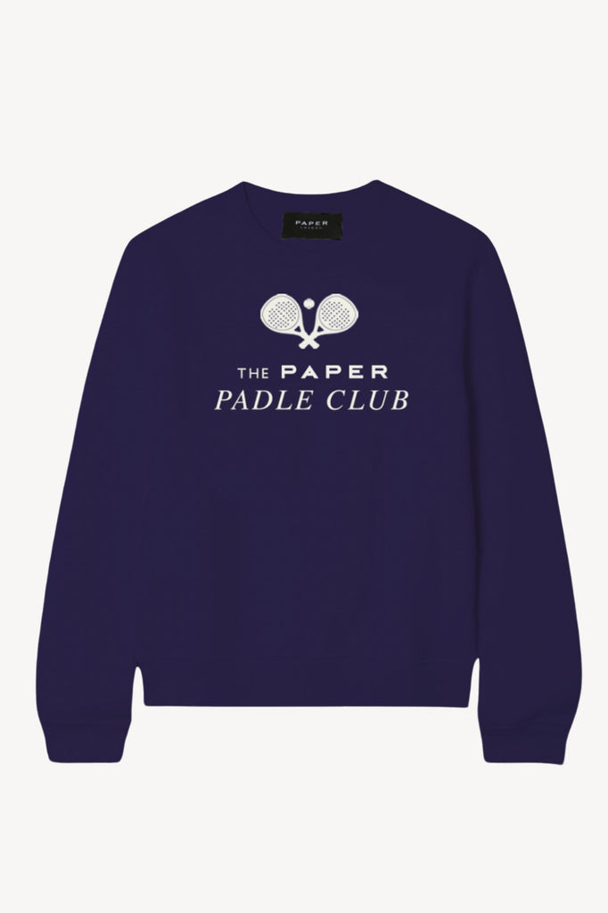 Navy PAPER Padel Club Sweatshirt with rackets motif 