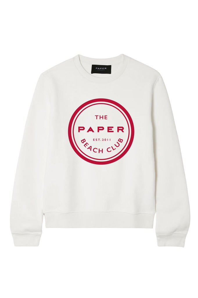 Beach Club Sweatshirt - Oversized thick jumper with Beach Club Logo in red