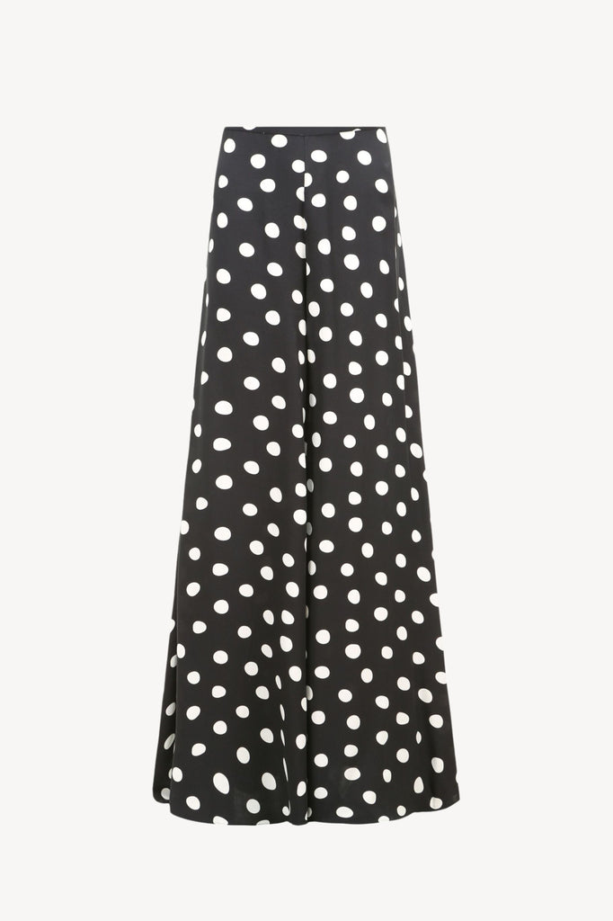 Kelly Trousers in Connect the Spots - Wide leg trouser in monochrome polka dot print