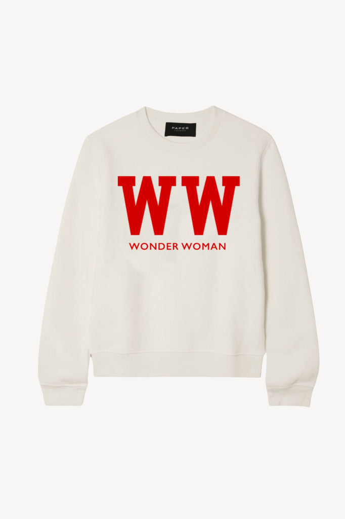 Wonder Woman Sweatshirt. Made from 85% organic cotton and 15% recycled polyester for a premium, thick feel.